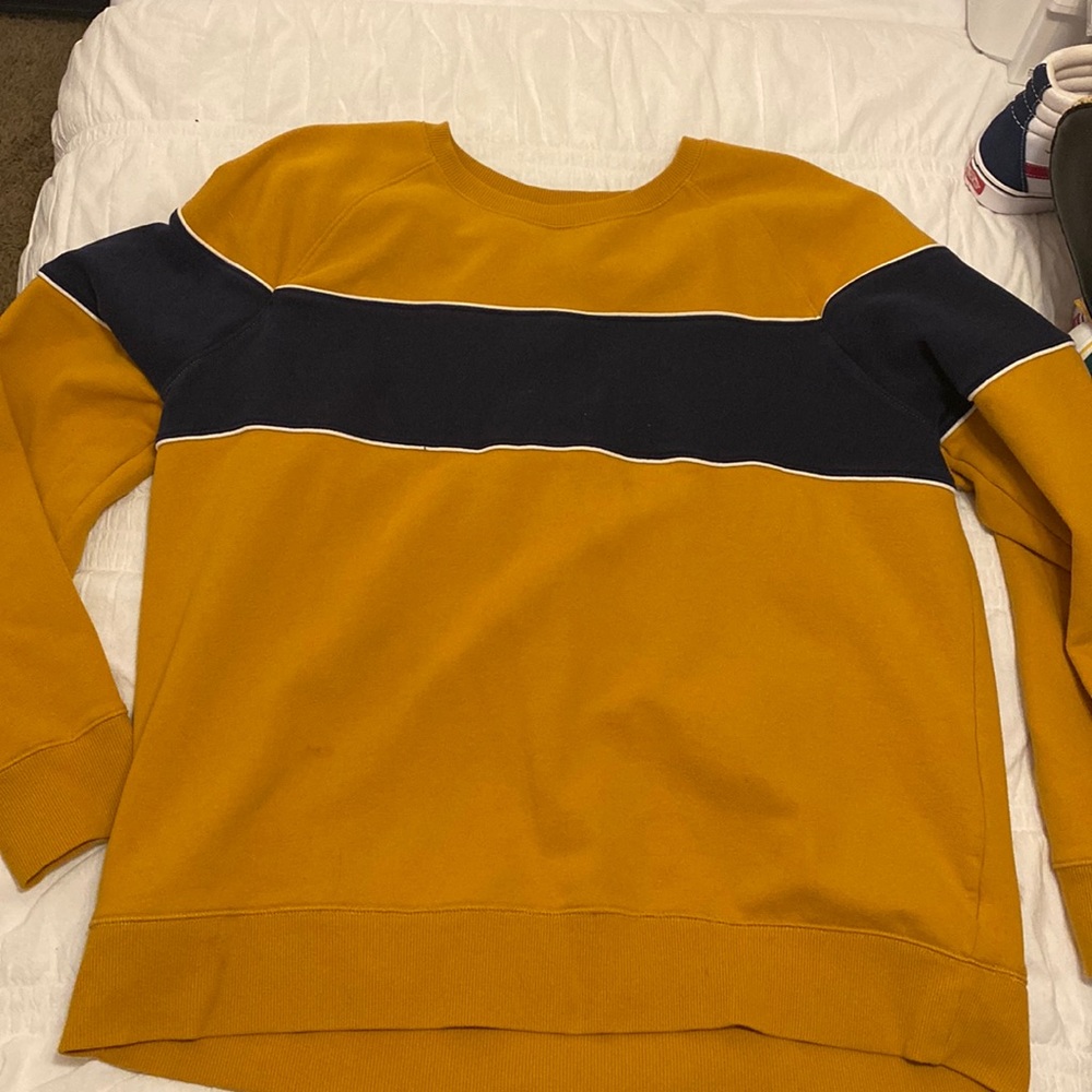 Yellow and blue sweatshirt for sale!